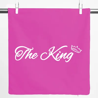 Produktbild von Huuraa Kissenbezug The King Krone 40x40cm Fuchsia Baumwolle Dekokissenbezug Geschenkidee