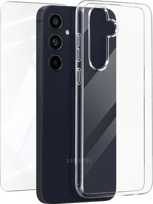 Zdjęcie produktu dla Mayaxess, zestaw ochronny dla Samsung Galaxy A55, etui ochronne i ochrona ekranu 9H, przezroczysty