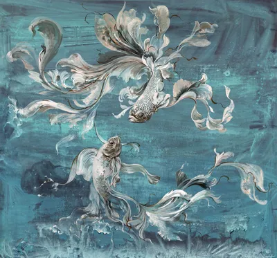 Obrázek produktu pro Sanders & Sanders Tapety Blue Fish 300 x 280 cm