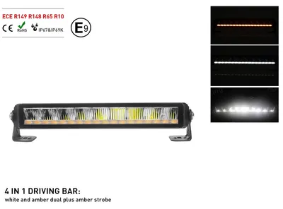 Obrázok produktu pre 35,5 cm kvalitný 4-v-1 LED panel, LED svietidlo, diódový svetlomet DRL s bielym pozičným svetlom a oranžovým výstražným blikajúcim svetlom