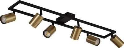 Produktbild von Lindby Deckenstrahler Bravius, messing, 6-flammig, Eisen