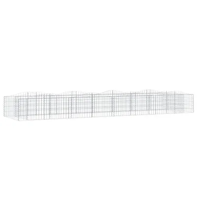 Produktbild von Gabionen-Hochbeet mit Hochbogen 400x100x50 cm Verzinktes Eisen