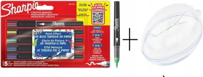 Produktbild von Sharpie 2201182, 5 Stück(e), Blau, Grün, Rot, Violett, Gelb, Pinselspitze, Schwarz, 1,2 mm, Sichtverpackung