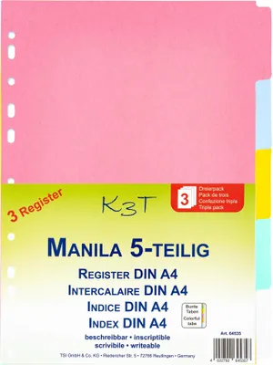 Produktbild von TSI Manila Register mit 5 blanko Taben, 3 Register