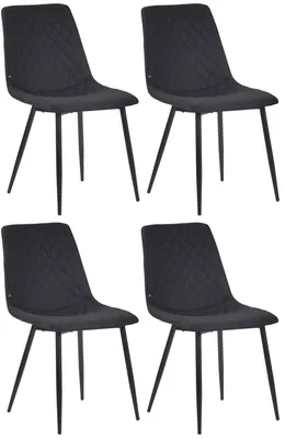 Produktbild von CLP 4er Set Esszimmerstühle mit Metallgestell schwarz