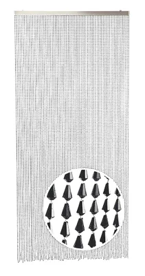Produktbild von Kobolo Türvorhang NERO Perlenvorhang aus Kunststoff in schwarz 90x200cm - Fliegenvorhang Vorhang Insektenschutz Deko Wohnzimmer Doorcurtain Home