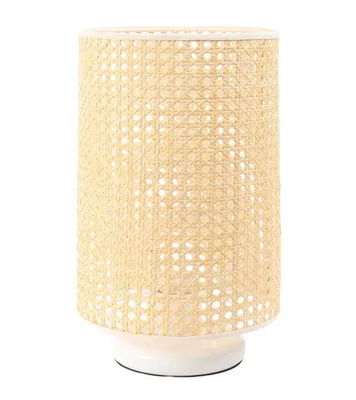 Zdjęcie produktu dla Lampa stołowa BOHO LOW WHITE rattan naturalny