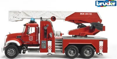 Zdjęcie produktu dla BRUDER MACK Granite fire engine with water pump, 4 lat(a), Tworzywo sztuczne ABS, Czerwony, Biały