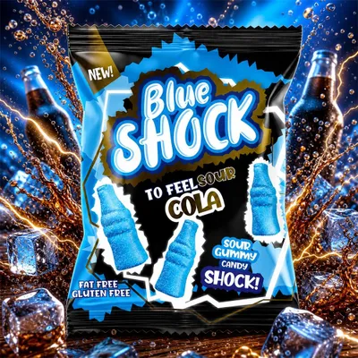 Produktbild von Blue Shock To Feel Sour Cola 80g (Halal)