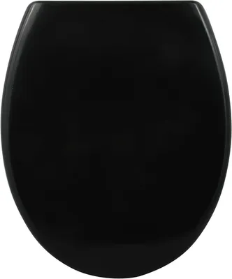 Productafbeelding van Toiletdeksel met functie - Toiletzitting Duroplast - Badkamer Vernieuwen - Soft-close mechanisme - 44 x 37 cm - Zwart