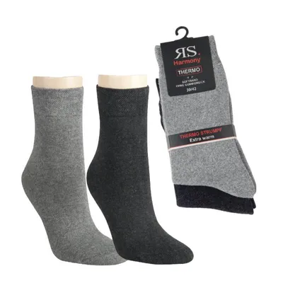 Produktbild von Thermosocken Warme Winter THERMO Damen Socken Softrand Frottee Baumwolle Gr. 35/38 Grautöen