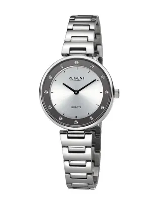 Produktbild von Regent Damen Uhr Metallarmband Metall Armbanduhr Analog silber UR2254040