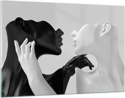 Produktbild von Bilder auf glas - Einteilig - Schwarz Weiß Statue - 120x80cm - Glasbilder - Wandbilder - Bilder - zum Aufhängen bereit - Wanddekoration aus Glas - Glas Bilder - Wandbild auf Glas - GAA120x80-4736