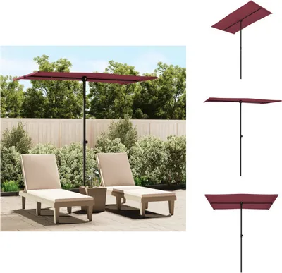 Image de vidaXL Parasol avec mât en aluminium 180 x 110 cm rouge bordeaux - Parasols & ombrelles