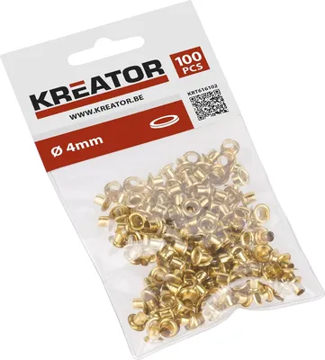 Produktbild von Eylets Ösen Ringösen Ösensortiment Goldfarben 100 Stück 4mm - Messing-Ösen ø 4 mm