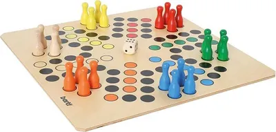 Imagen del producto de 108412: Juego de mesa Ludo para 6 jugadores, de gran tamaño, fabricado en madera, formato XXL (50 cm x 50 cm)