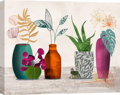 Obrázek produktu pro Obraz na plátně s květinami v severském stylu - Sayaka Miko, Moderní ikebana - 60x40 cm