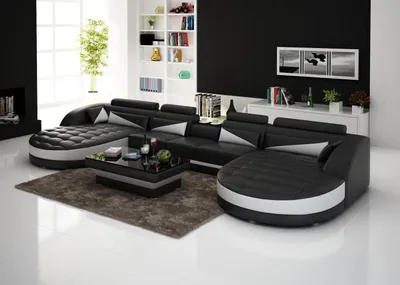 Produktbild von Ledersofa Ecksofa Sofa Couch Polster Wohnlandschaft Leder Sofas Garnitur U-Form