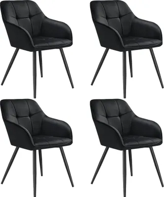 Produktbild von tectake® Esszimmerstuhl Marilyn gepolstert, in Samtoptik, gesteppt 58 x 62 x 82 cm