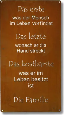 Produktbild von Rostikal Metall Spruchtafel Schild Edelrost 30 x 15 cm Familie Rost Gartenschild zum Hängen