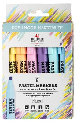 Produktbild von Textmarker - Keilspitze "Pastellfarben" im 6er Pack