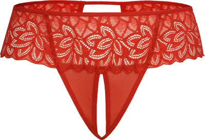 Obrázok produktu pre Teyli Ouvert tangá zo sieťoviny s kvetinovou čipkou Rossu Female 380T red L/XL