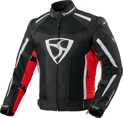 Productafbeelding van MUGENRACE Diavolo-1 waterdichte motorfietstextiljas, zwart/rood/wit, maat S