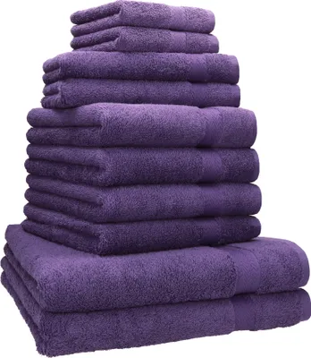 Produktbild von Betz 10-tlg. Handtuch-Set PREMIUM CLASSIC 2 Duschtücher 4 Handtücher 2 Gästetücher 2 Seiftücher Farbe: lila
