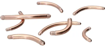 Produktbild von Bauchnabel-Piercing, Rook Piercing Chirurgenstahl Banane ohne Kugeln RoséGold Stablänge: 12mm | Stabstärke: 1,2mm