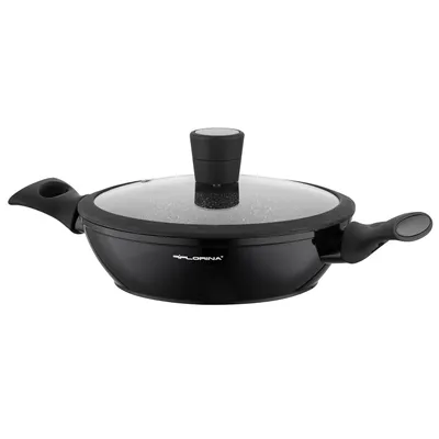 Produktbild von FLORINA Aluminium Topf (1,6 l) 20 cm I Kochtopf MAGNUM mit Silikon Glasdeckel I Antihaftbeschichtet I Niedriger Topf mit Softtouch Griffen I Nudeltopf Suppentopf I Für alle Herdarten & Induktion