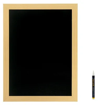 Immagine prodotto di Lavagna di 40 x 60 cm con cornice in legno e pennarello per lavagna