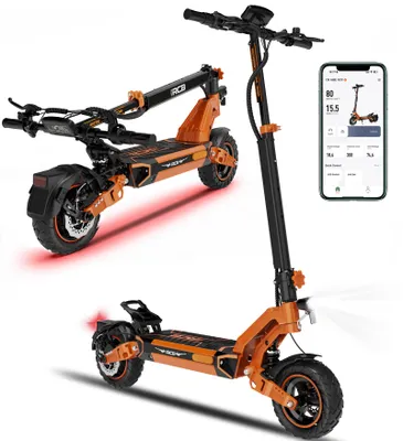 Produktbild von RCB D7 Elektroroller mit Straßenzulassung (ABE),90-100KM,20.8Ah Batterie,500W Motor,10 Zoll Flatproof-Reifen,APP-Steuerung,Duale Stoßdämpfung,Faltbar