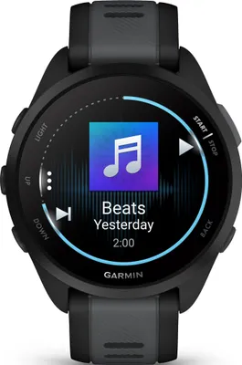 Produktbild von Garmin Forerunner 165 Music - Schwarz - Sportuhr mit Band - Silikon - Slate Gray - Handgelenkgröße: 126-203 mm - Anzeige 3 cm (1.2")