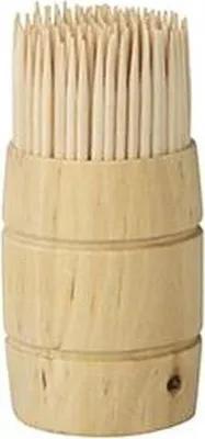 Produktbild von Papstar Zahnstocher, Holz rund 6,8 cm im Spender aus Holz, 12 x 200 Stück