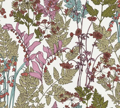 Produktbild von Architects Paper Blumentapete Floral Impression florale Tapete Vliestapete bunt grün blau rosa creme 10,05 m x 0,53 m
