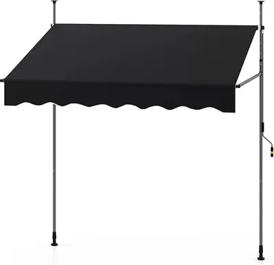 Produktbild von 2 x 2,3 M Manuelle Einziehbare Markise, wetterfeste Markise mit Aluminiumrahmen, höhenverstellbar 220-300 cm, Schwarz