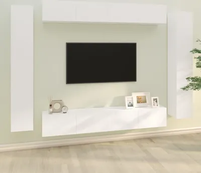 Produktbild von The Living Store 8-tlg. TV-Schrank-Set Weiß Holzwerkstoff