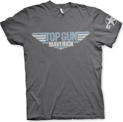 Produktbild von Top Gun Maverick Distressed Logo T-Shirt - Large - DarkGrey