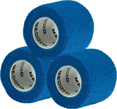 1/3/6 Haftbandagen Größe+Farbe wählbar - selbsthaftende Bandage Fixierverband selbstklebend 3 Stück | 5 cm | blau