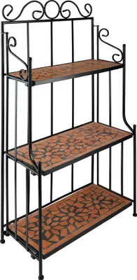 Produktbild von Metallregal mit 3 Mosaikböden 61 x 29 x 114 cm