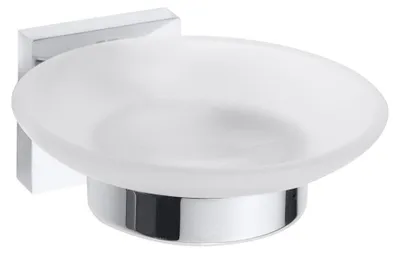 Productafbeelding van X-SQUARE Zeepbakje, melkglas, chroom