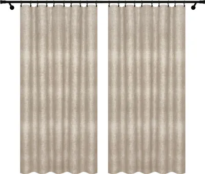 Produktbild von Fertigvorhänge mit Kräuselband 140x250 cm 2 Stücke Leinenmuster beige Vorhänge für Wohnzimmer