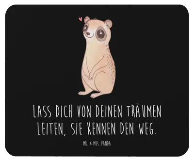 Produktbild von Mr. & Mrs. Panda Mouse Pad Plumplori Glücklich - Schwarz - Geschenk, mauspad laptop, mousepad, Lustige Sprüche, Niedlich, mousematte, Glück