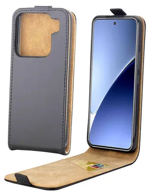 Obrázek produktu pro Pro Xiaomi 15 Pro Vertikální umělá kůže Flip Design Ochranné pouzdro Černá