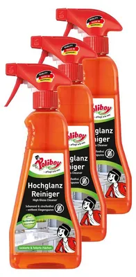 Produktbild von Polibox Hochglanzreiniger 3er Set - je 375ml - für empfindliche Hochglanzflächen in Küche, Wohn- und Schlafbereich