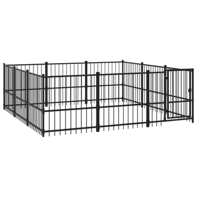 Image de vidaXL Enclos extérieur pour chiens acier 8,47 m
