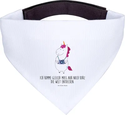 Produktbild von Mr. & Mrs. Panda Hunde Halstuch Einhorn Fotograf - Weiß - Geschenk, Reisen, Unicorn, Hund, Hundehalstuch, Einhörner, Für, Städtereise, Tuch, Urlaub