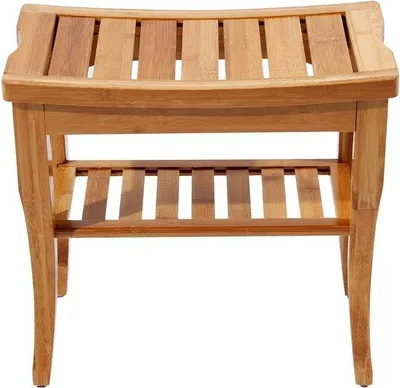 Image de Tabouret de salle de bain en bambou naturel