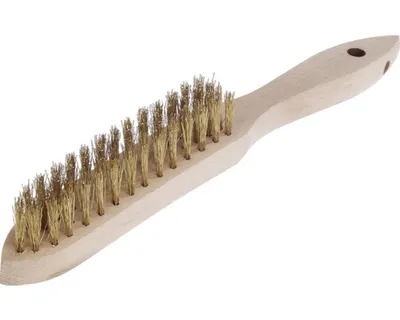 Produktbild von Lessmann Handdrahtbürste Messing gewellt 0,35mm 3-reihig
