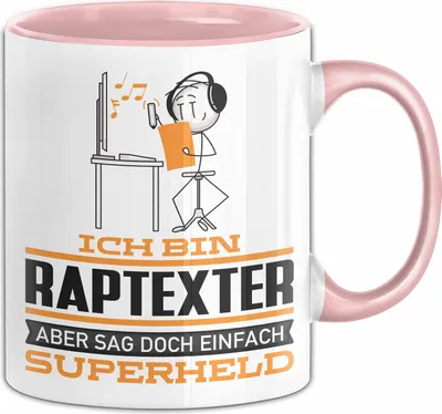 Produktbild von Raptexter Geschenk Tasse Ich Bin Raptexter Aber Sag Doch Einfach Superheld Lustige Geschenkdiee für Raptexter Kaffee-Becher (Rosa)